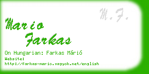 mario farkas business card