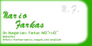 mario farkas business card
